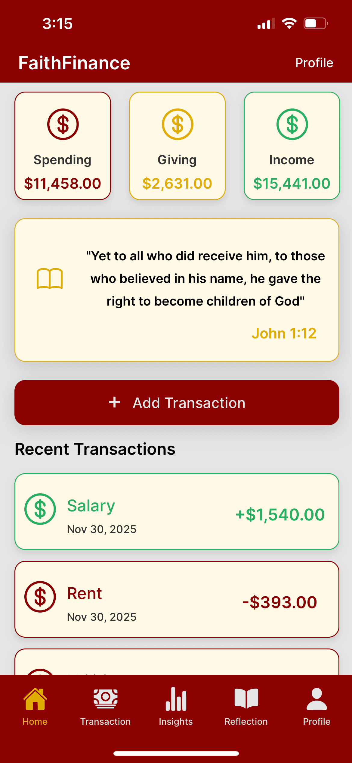 FaithFinance screenshot